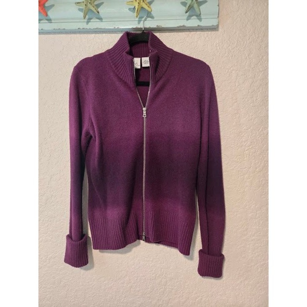 Armani Exchange Purple Ombre Lambswool Cardigan